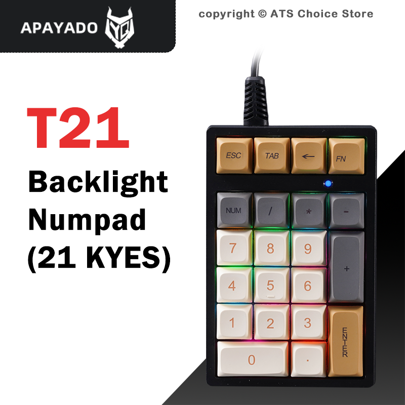 Pbt Keycaps For Numeric Keypad Numpad - Механическая цифровая клавиатура APAYADO T21, 21