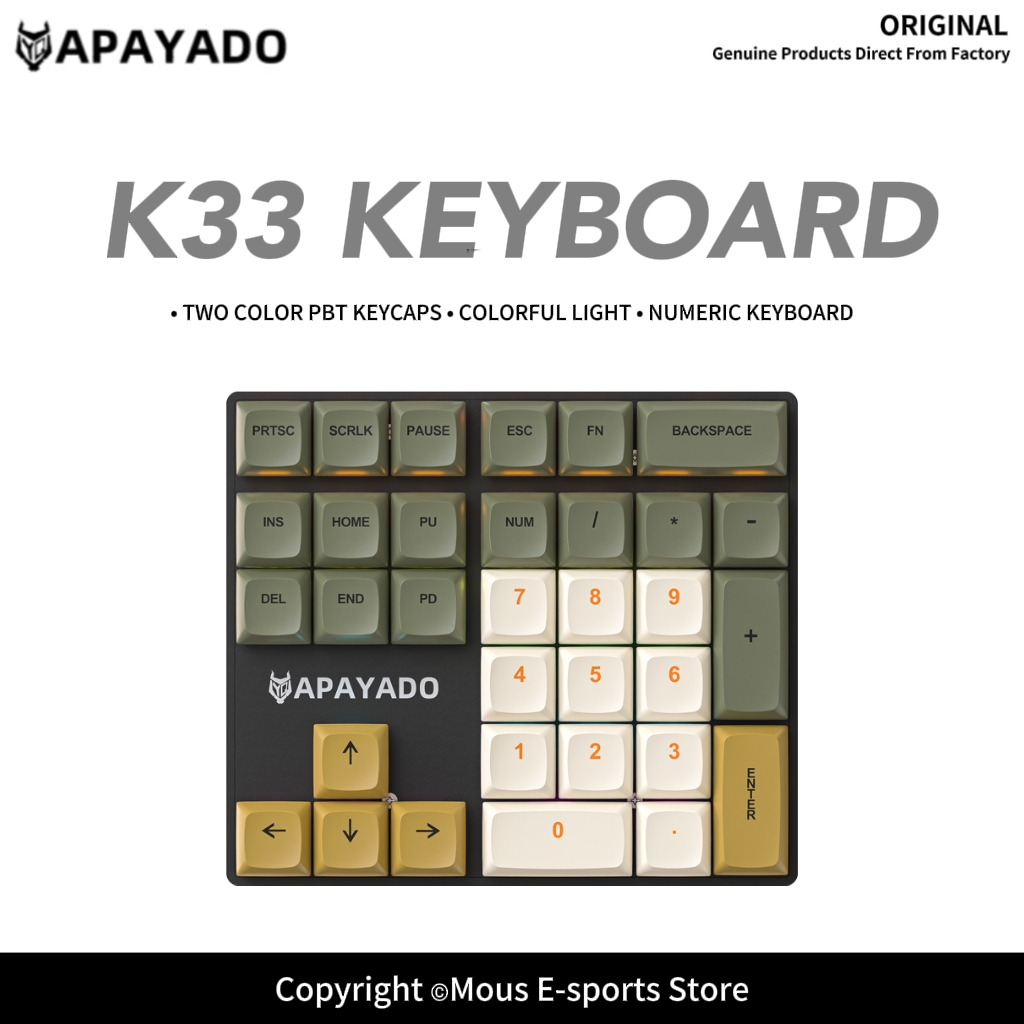 Pbt Keycaps For Numeric Keypad Numpad - Механическая цифровая клавиатура K33 с синими/красными