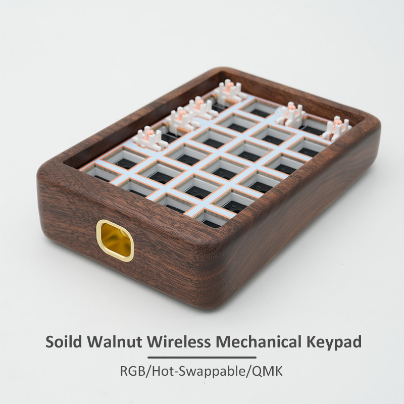 Mechanical Numpad Hot Swap Rgb Wireless - Беспроводная механическая клавиатура Soild орехового дерева