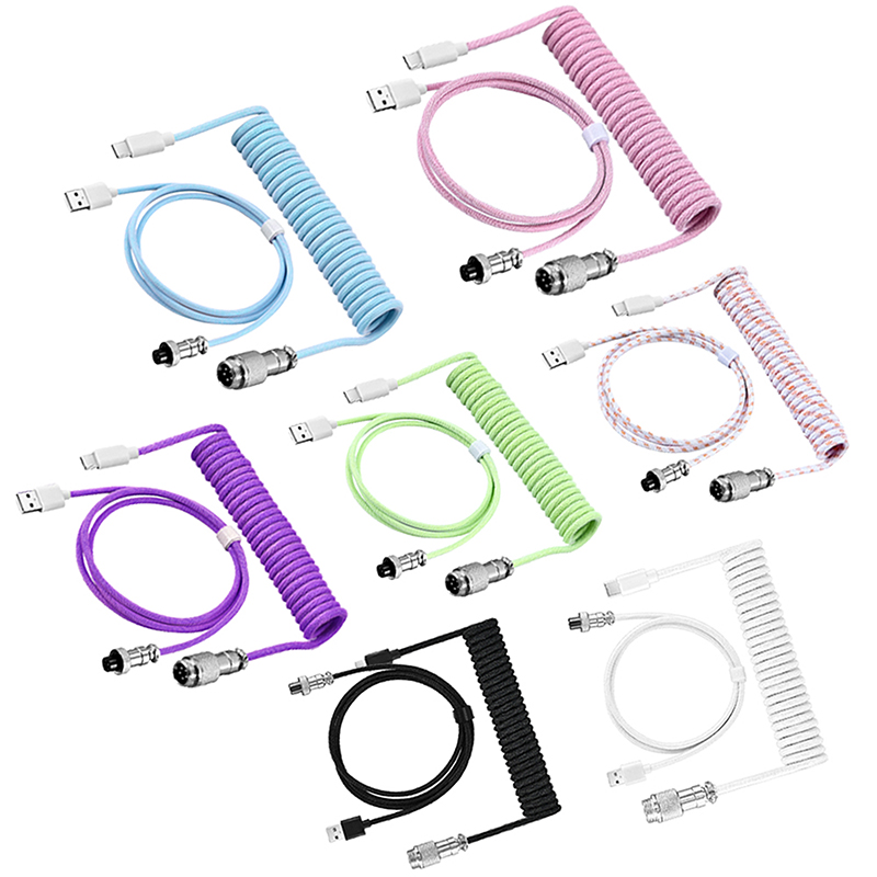 Type C Detachable Cable Coiled Keyboard - Спиральный кабель клавиатуры типа C к