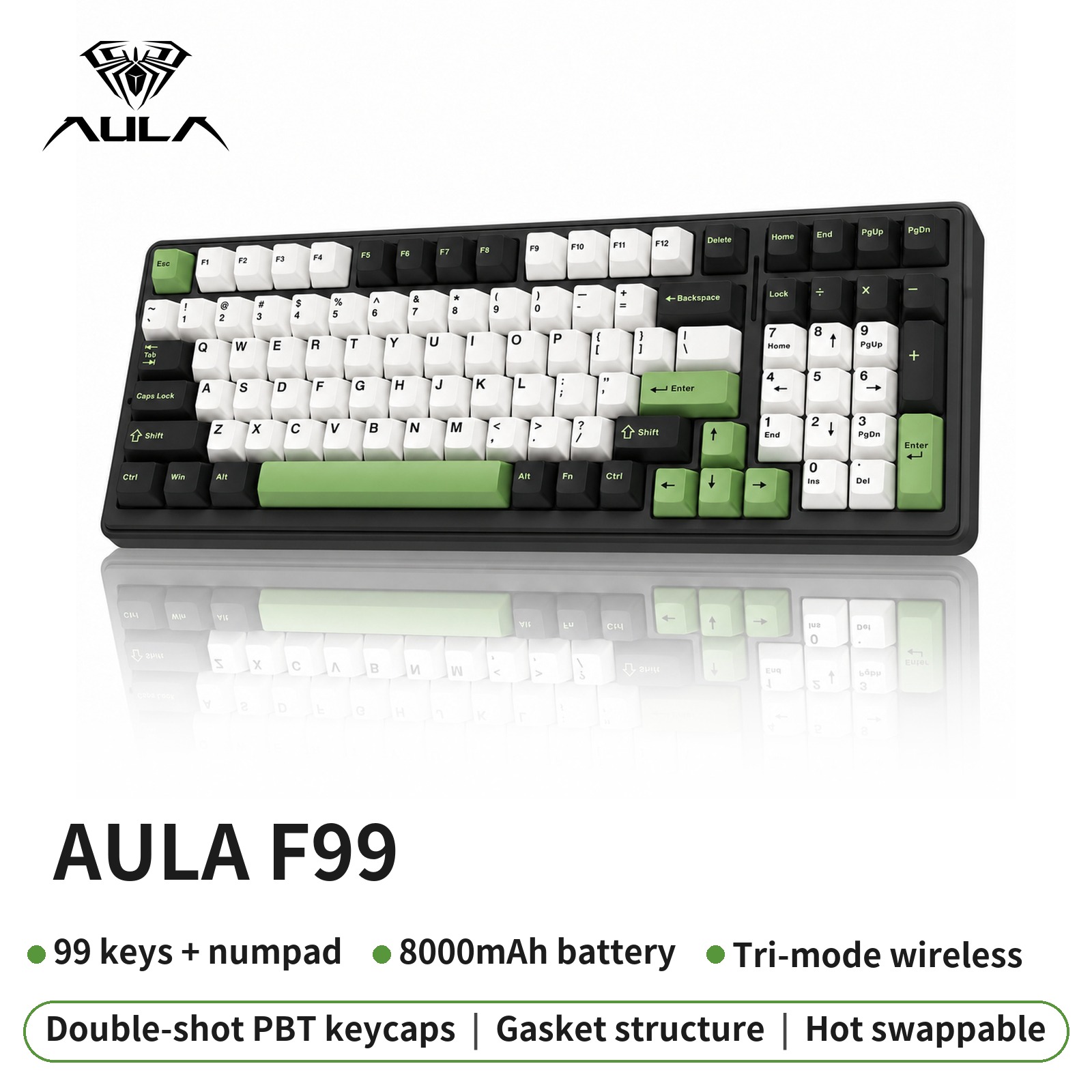 Mechanical Numpad Hot Swap Rgb Wireless - Беспроводная механическая клавиатура AULA F99 Pro