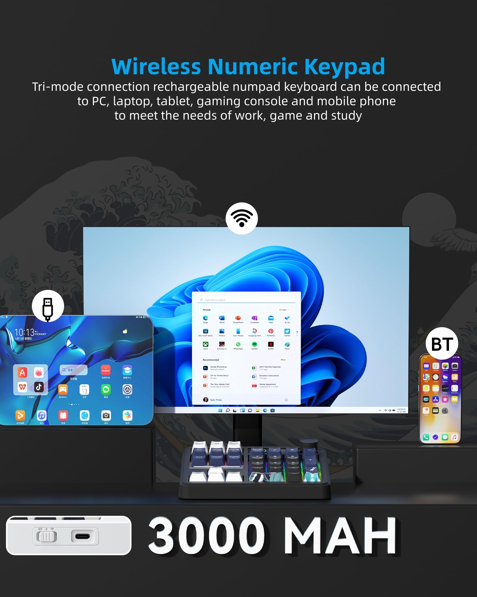 Мини-механическая цифровая кла – обзор и цена Mechanical Numpad Hot Swap Rgb Wireless