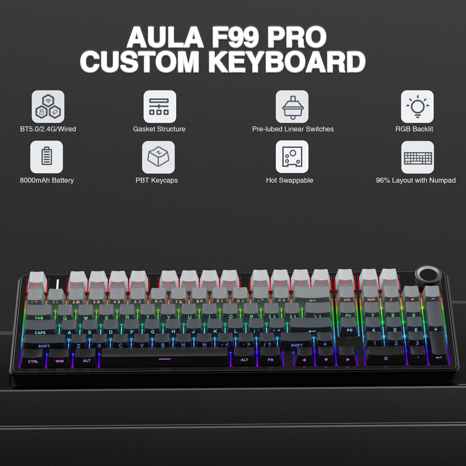 Беспроводная механическая клав – обзор и цена Mechanical Numpad Hot Swap Rgb Wireless