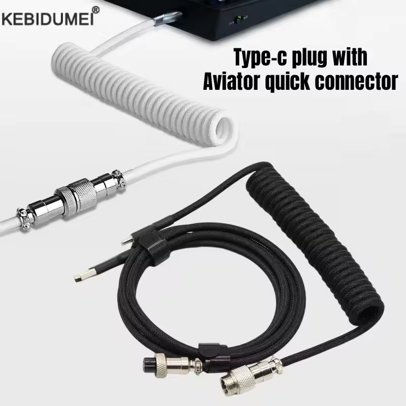 USB-кабель Type-C спиральный,  – обзор и цена Type C Detachable Cable Coiled Keyboard