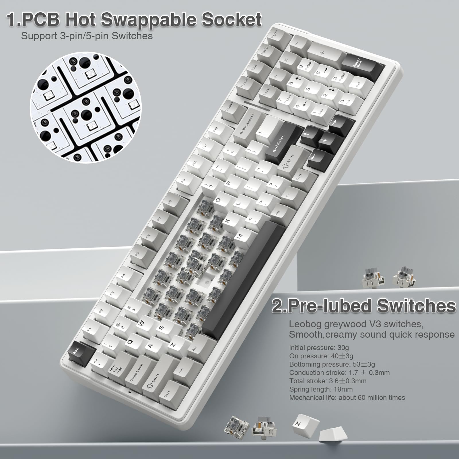 Беспроводная механическая клав – обзор и цена Mechanical Numpad Hot Swap Rgb Wireless