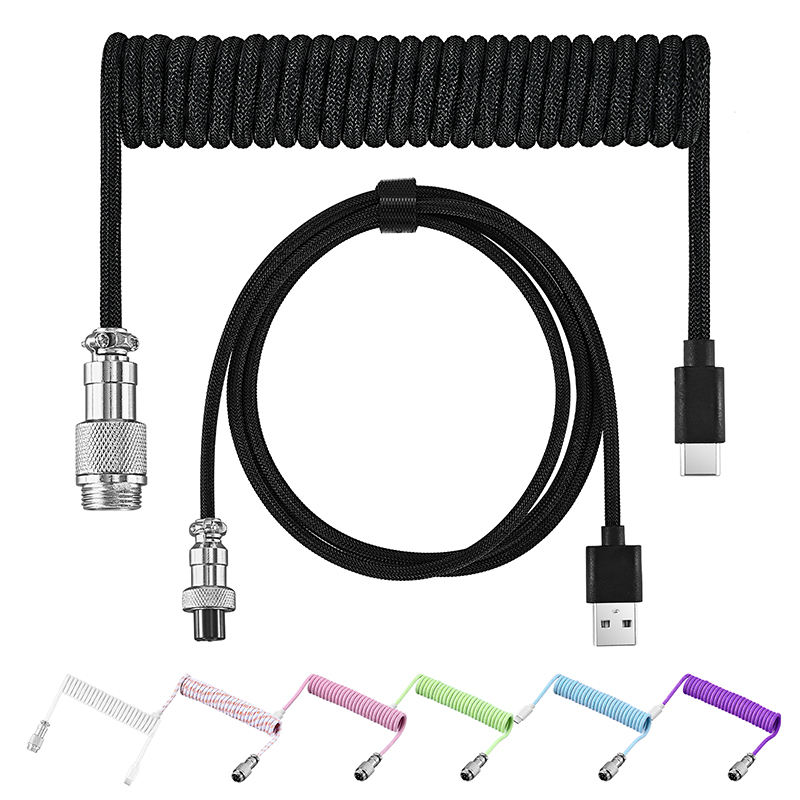 Спиральный кабель для механиче – обзор и цена Type C Detachable Cable Coiled Keyboard