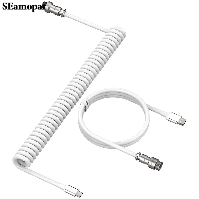 Спиральный кабель для механиче – обзор и цена Type C Detachable Cable Coiled Keyboard